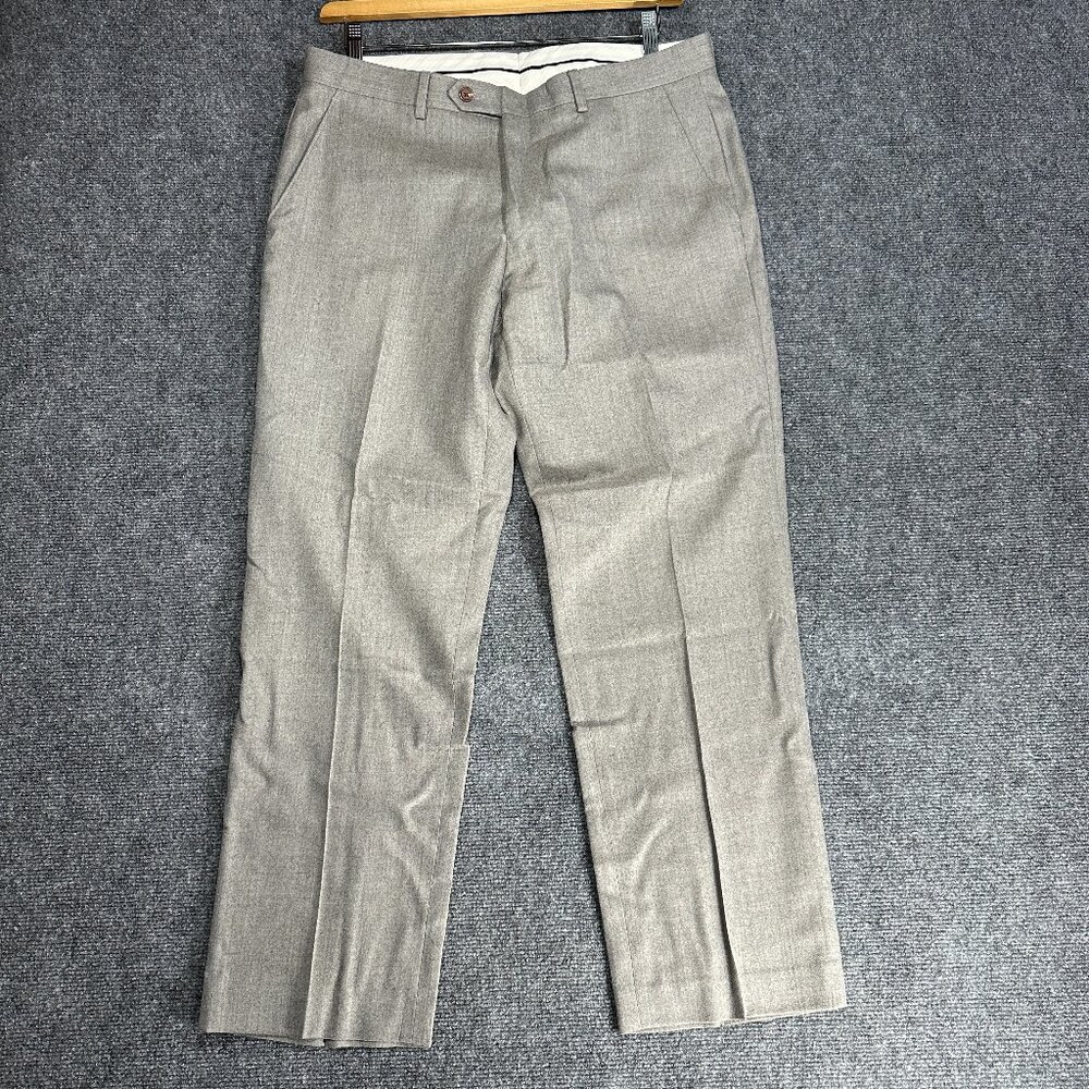 Lauren Ralph Lauren Pants Men 34 Trim Fit Gray Wool Flat Pockets Straight Leg